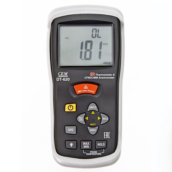 DT-620 Измеритель скорости и потока воздуха DT-620 Измеритель скорости и потока воздуха