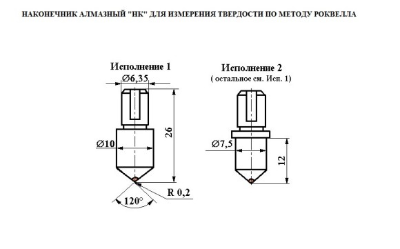 Наконечник алмазный тип НК 1 к твердомерам Роквелл и Супер-Роквелл Наконечник алмазный тип НК 1 к твердомерам Роквелл и Супер-Роквелл