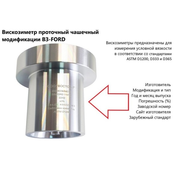 Вискозиметры проточные чашечные ВЗ модификации ВЗ-FORD Вискозиметры проточные чашечные ВЗ модификации ВЗ-FORD